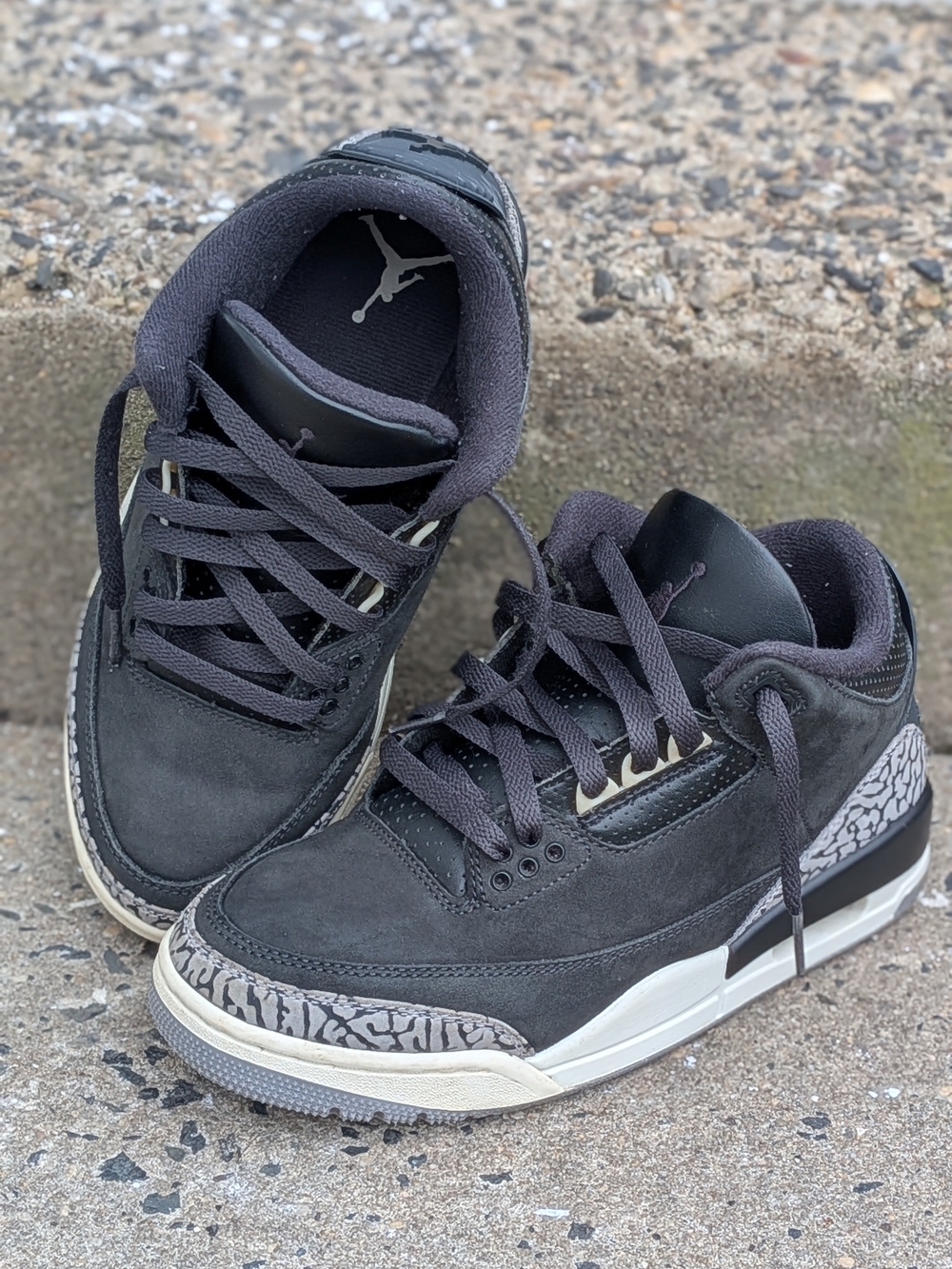 Air Jordan Style Black Suede Retro Sneaker Size 7